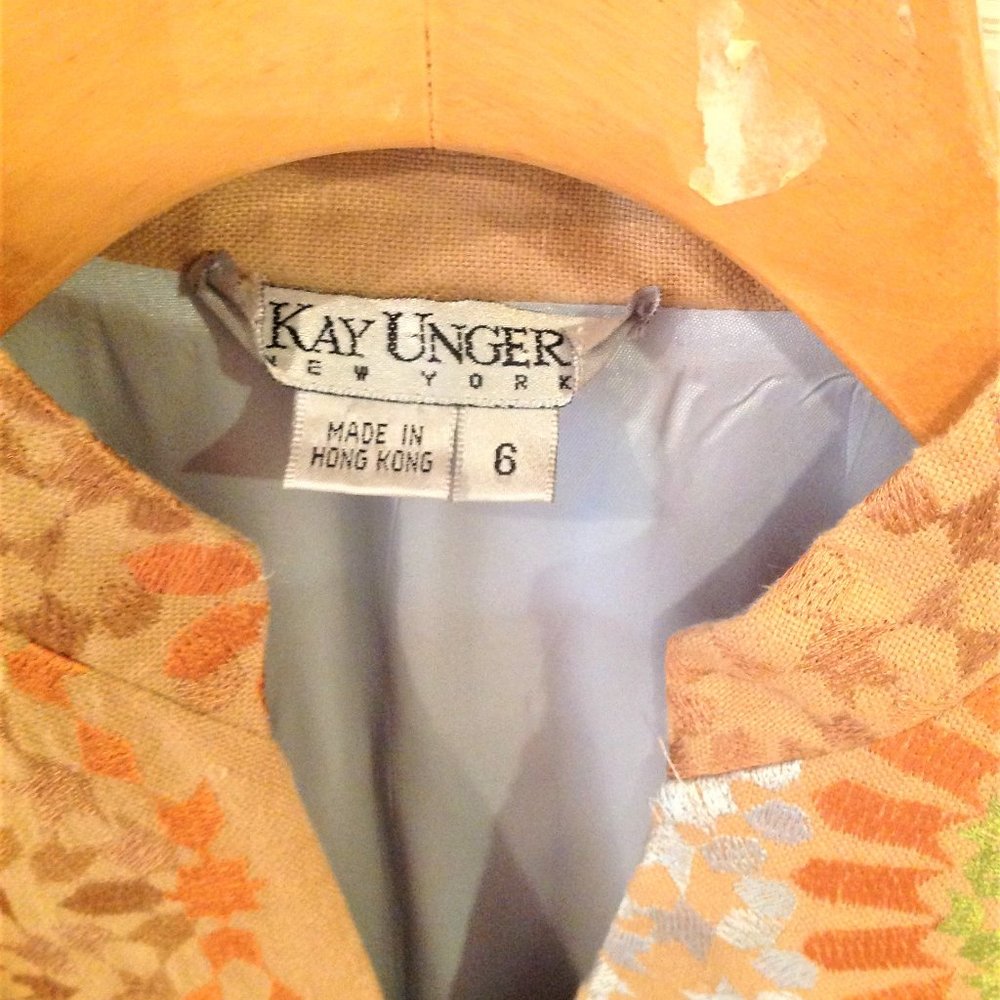 Kay Unger Embroidered Jacket and Skirt - Vintage 1990s Kay Unger Women's Suit